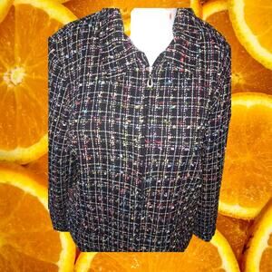 Sag Harbor Petites Colorful Full Zip Lightweight Jacket‎ Size 12P